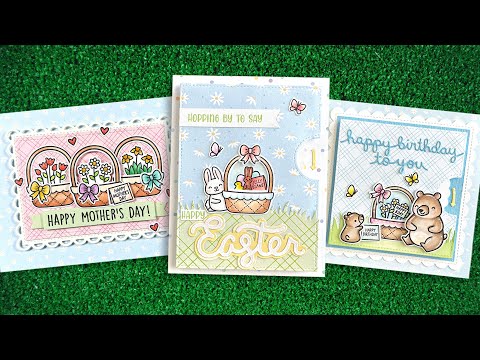 Lawn Fawn Spring Basket Add-On Birthday Stamps lf3661 intro video