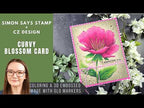 Simon Says Stamp A2 Postage Rectangles Wafer Dies 1370sd Amy Rysavy Curvy Blossom Card | Simon Says Stamp + CZ Design