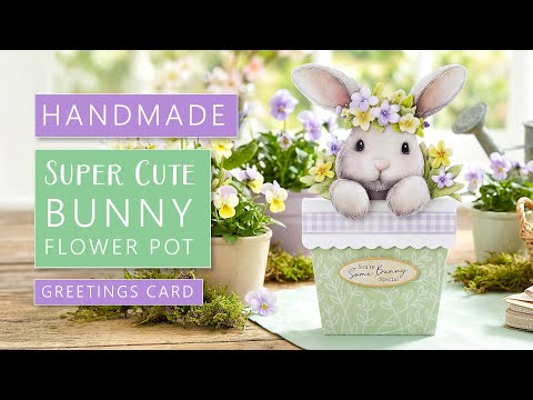 Katy Sue Designs Bunny Tails and Flower Pots Card Making Kit 17-10109bfp bunny
