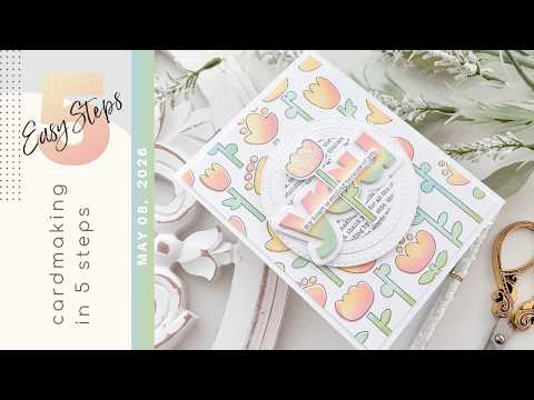 Simon Says Clear Stamps Folk Flowers Background 1352ssc In My Heart Brighten a Friend's Day with This Easy 5-Step Formula Card | Simon Says Stamp Folk Flowers Tina Smith