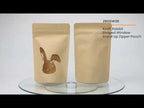 Clear Bags Kraft Rabbit Shaped Window Stand Up Zipper Pouch 10 pack video to see all sides of bag