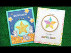 Lawn Fawn Embroidery Hoop Star Add-On Die lf3141 2 cards
