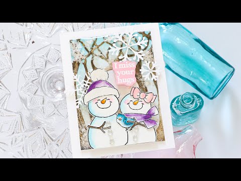 Tim Holtz Distress Kitsch Flamingo Ink Pad And Reinker Bundle Ranger Snowman Distress Watercolor Card Video