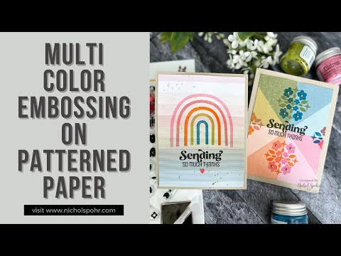 Tim Holtz Distress Embossing Glaze KITSCH FLAMINGO Ranger tde73857 Multi Color Embossing On Patterned Paper Video