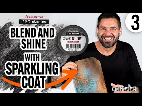 Stamperia Black Sparkling Coat Mixed Media Paste k3p80 video