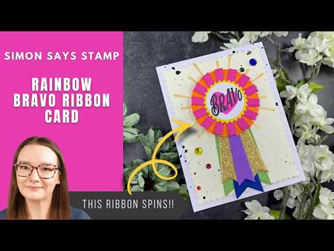 Simon Says Stamp Set of 3 Stencils Spotlight Burst Trio 1155st Rainbow Bravo Ribbon Card | Simon Says Stamp Amy Rysavy