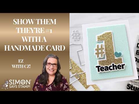 CZ Design Clear Stamps Mod Composition cz71 Always There Cathy Zielske Show Them They're #1 with a Handmade Card