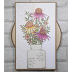 Paper Artsy JOFY Large Stencil ps395 pattern behind flowers