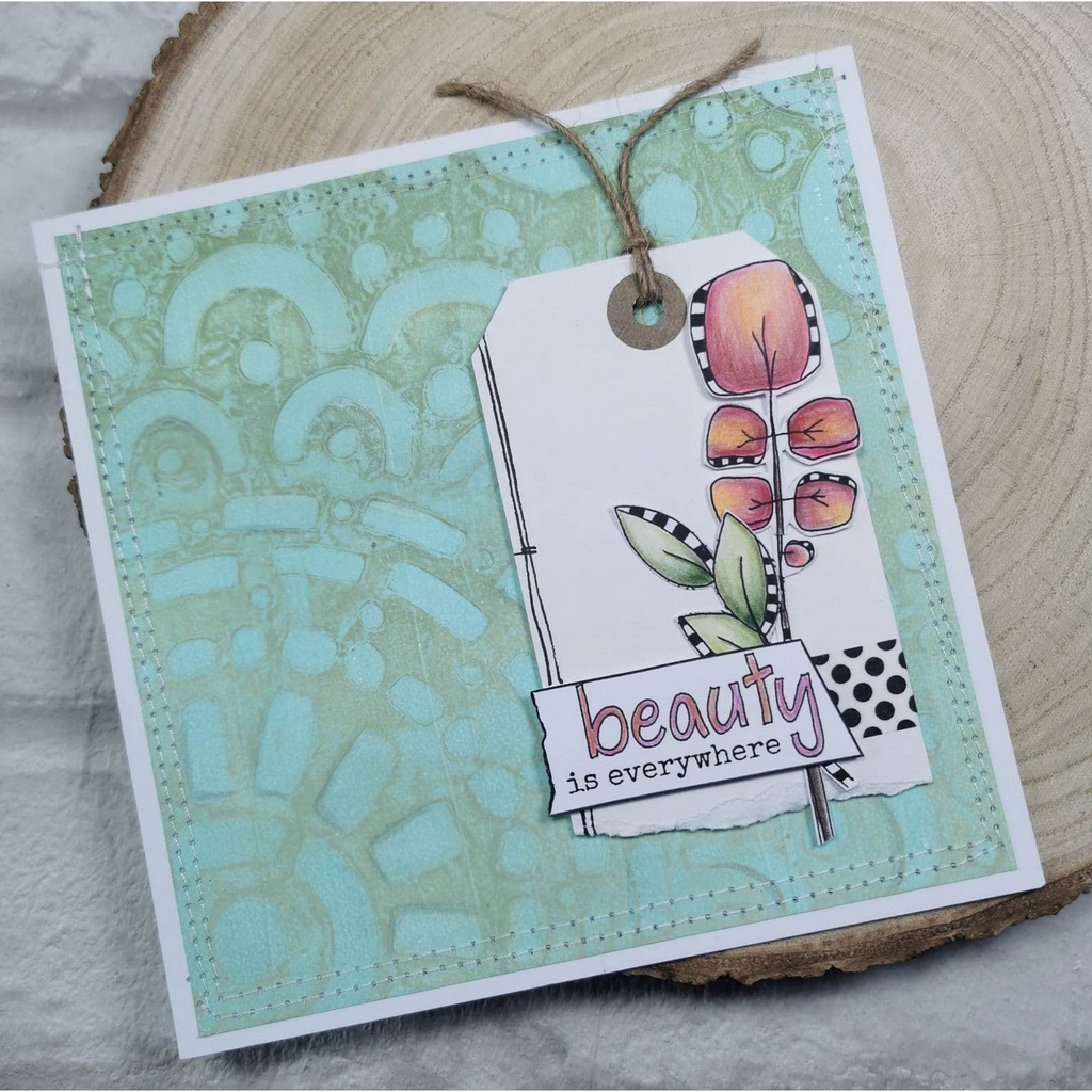 Paper Artsy JOFY Large Stencil ps397 beauty card