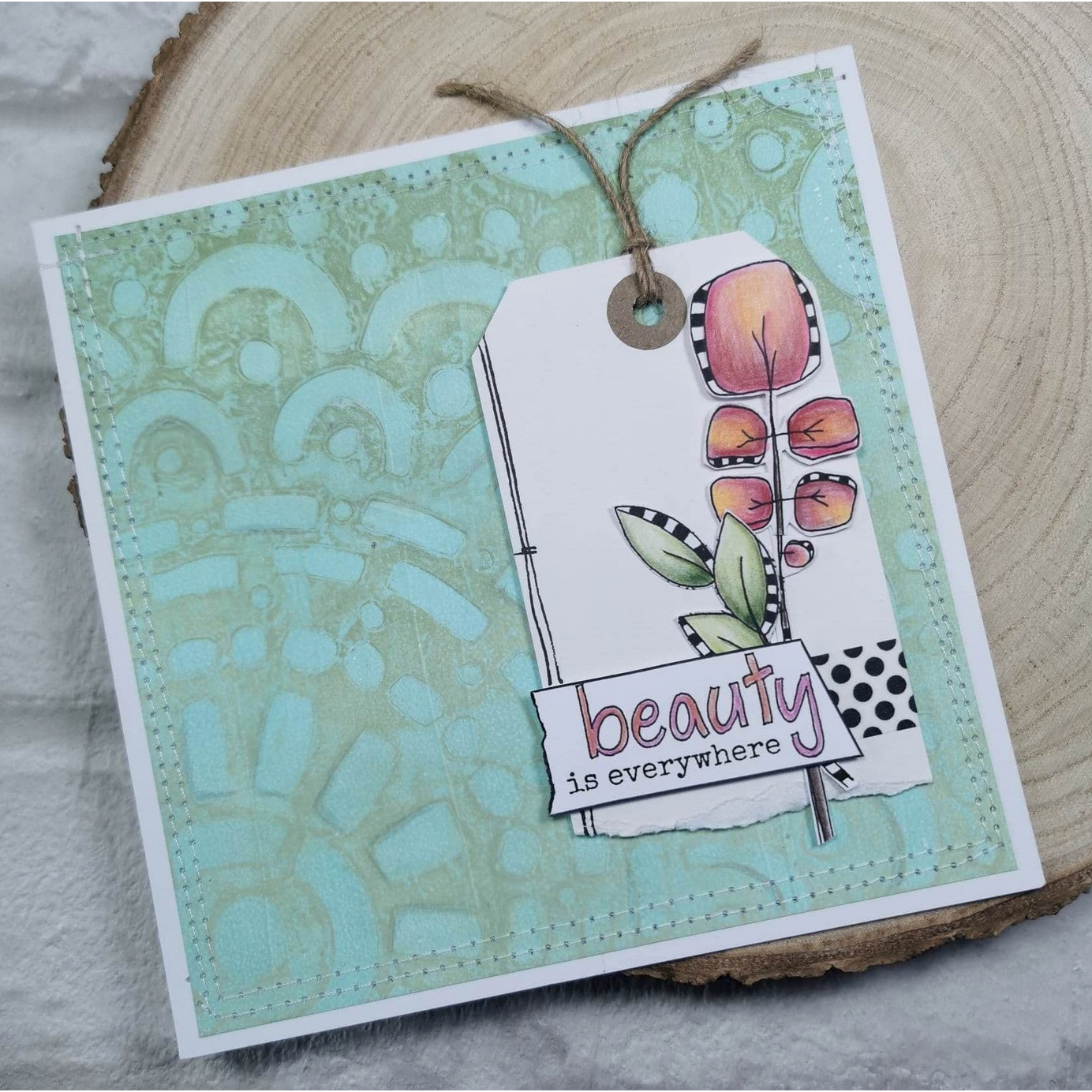 Paper Artsy JOFY Large Stencil ps397 beauty card