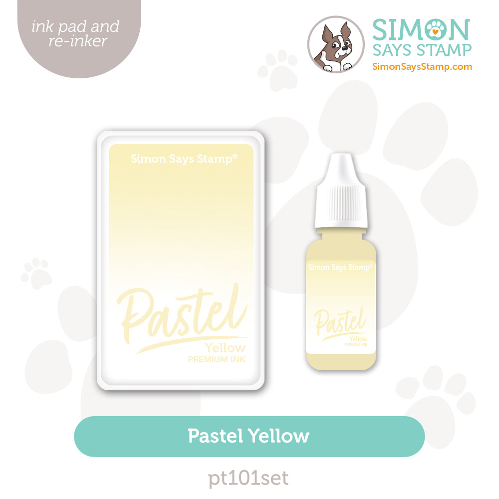 Simon Says Stamp Pastel Premium Ink and Re-inker Set Yellow pt101set