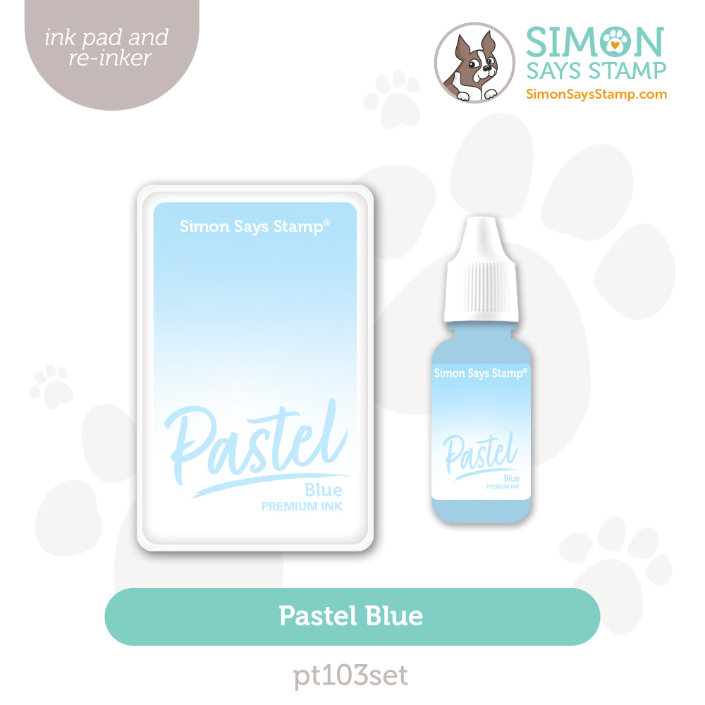 Simon Says Stamp Pastel Premium Ink and Re-inker Set Blue pt103set