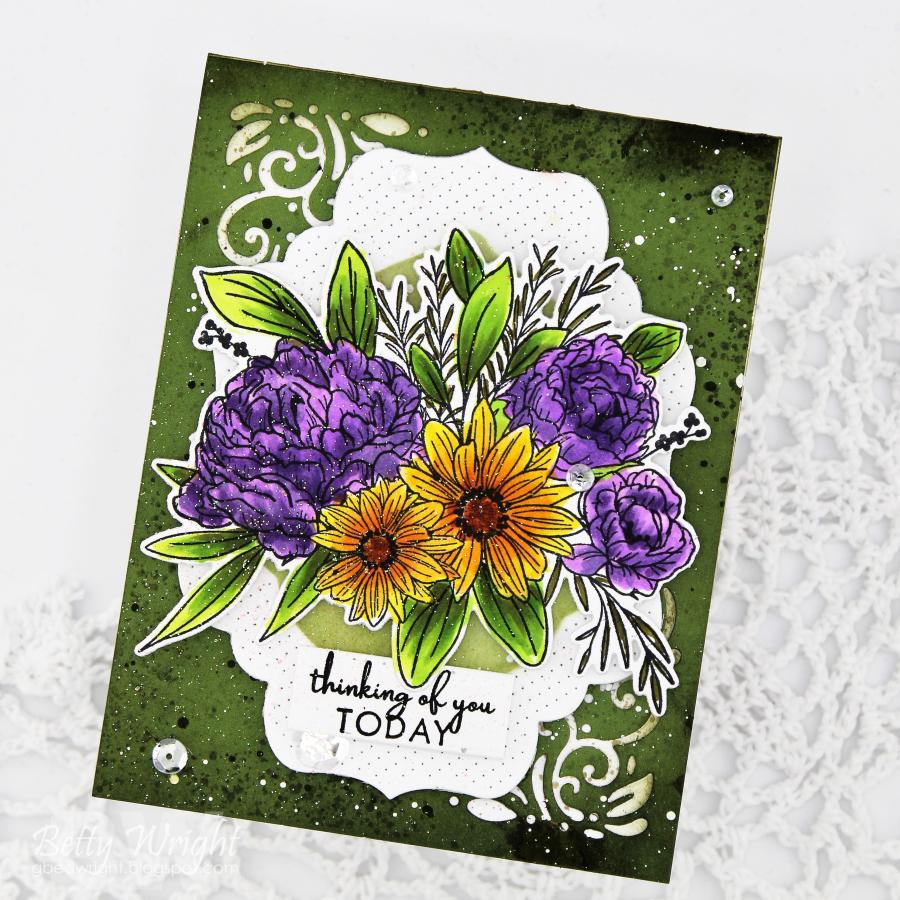 Papertrey Ink Easy Bouquet Dies PTI-0624 thinking of you