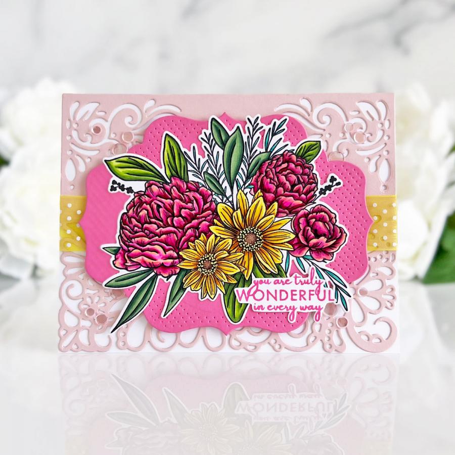 Papertrey Ink Easy Bouquet Dies PTI-0624 pink