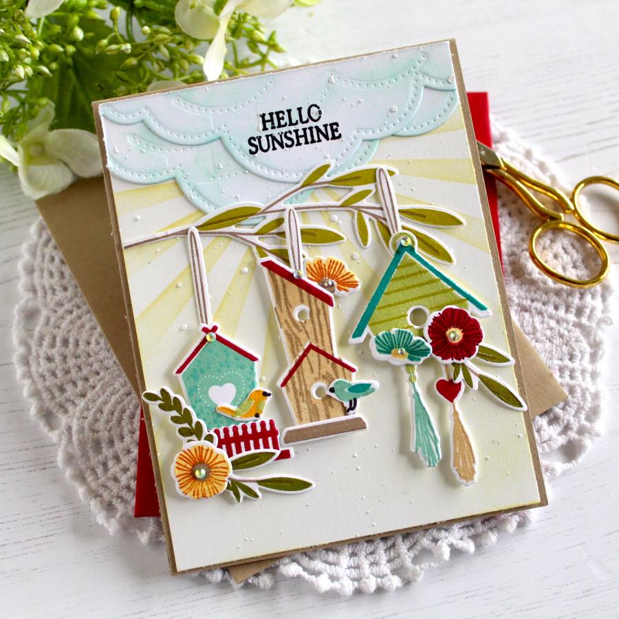 Papertrey Ink Birdhouse Bliss Dies PTI-0639 hello sunshine
