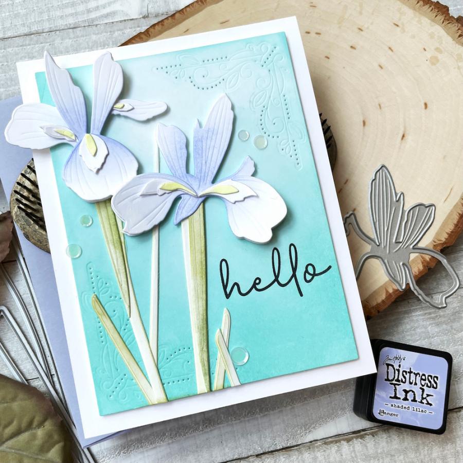 Papertrey Ink Into the Blooms Iris Dies PTI-0659 hello