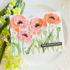 Papertrey Ink Into the Blooms Poppies Dies PTI-0669 pretty poppies