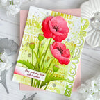 Papertrey Ink Into the Blooms Poppies Dies PTI-0669 happiness