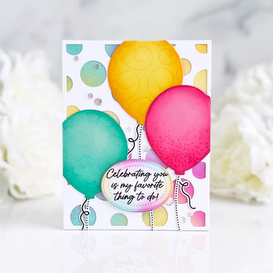 Papertrey Ink Cover Plate Jumbo Dots Die PTI-0670 celebrate balloons