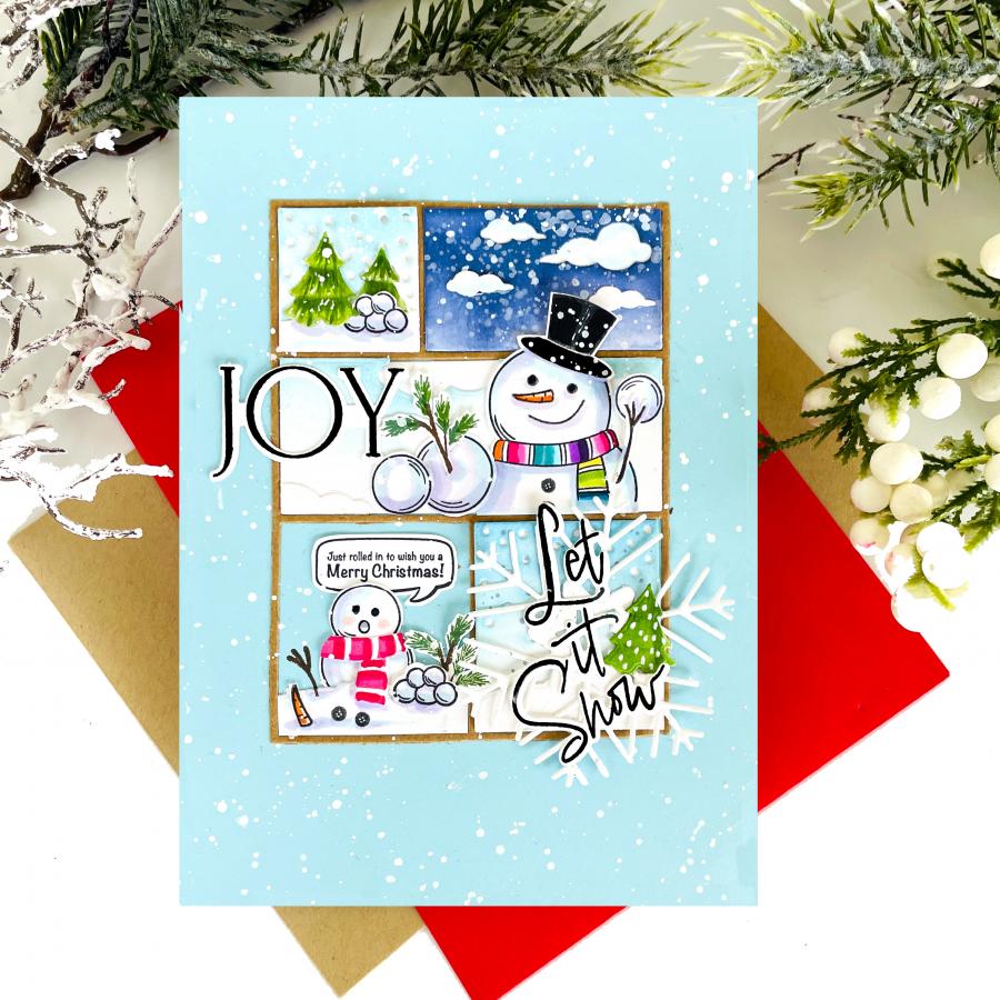 Papertrey Ink Christmas in Frames Dies pti-0704 let it snow