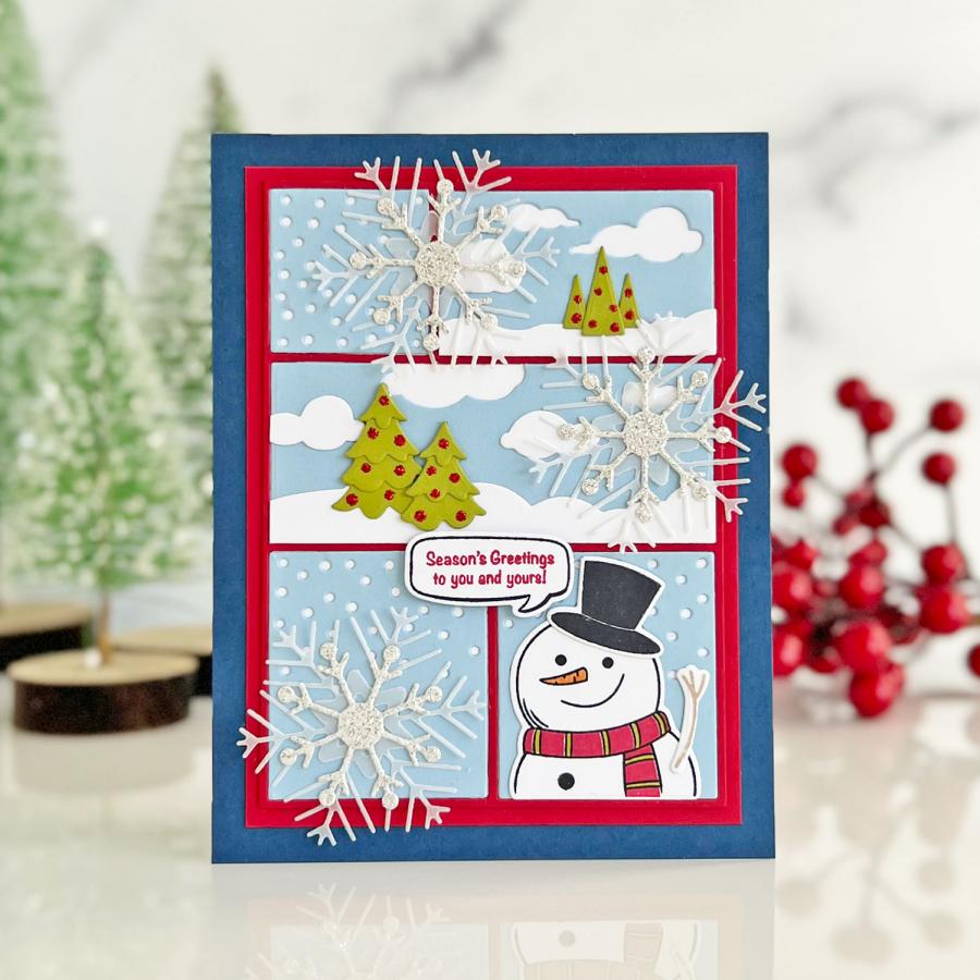 Papertrey Ink Christmas in Frames Dies pti-0704 season's greetings