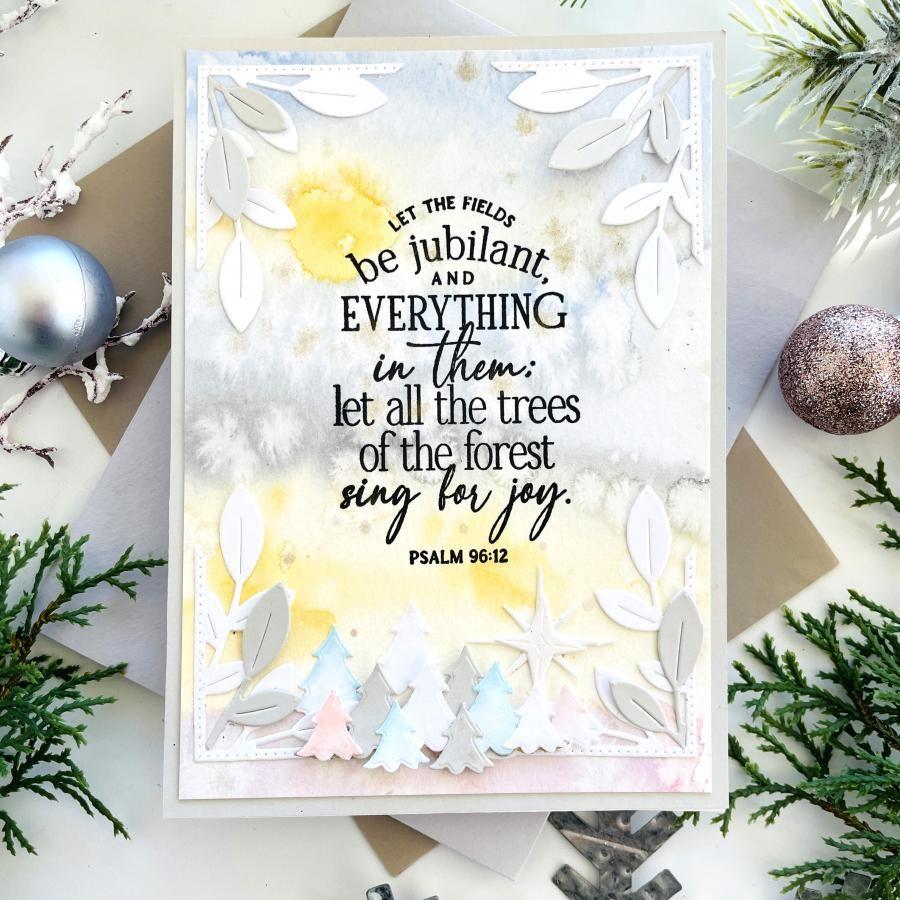 Papertrey Ink Psalm Reflections October Clear Stamp 1544 pine trees