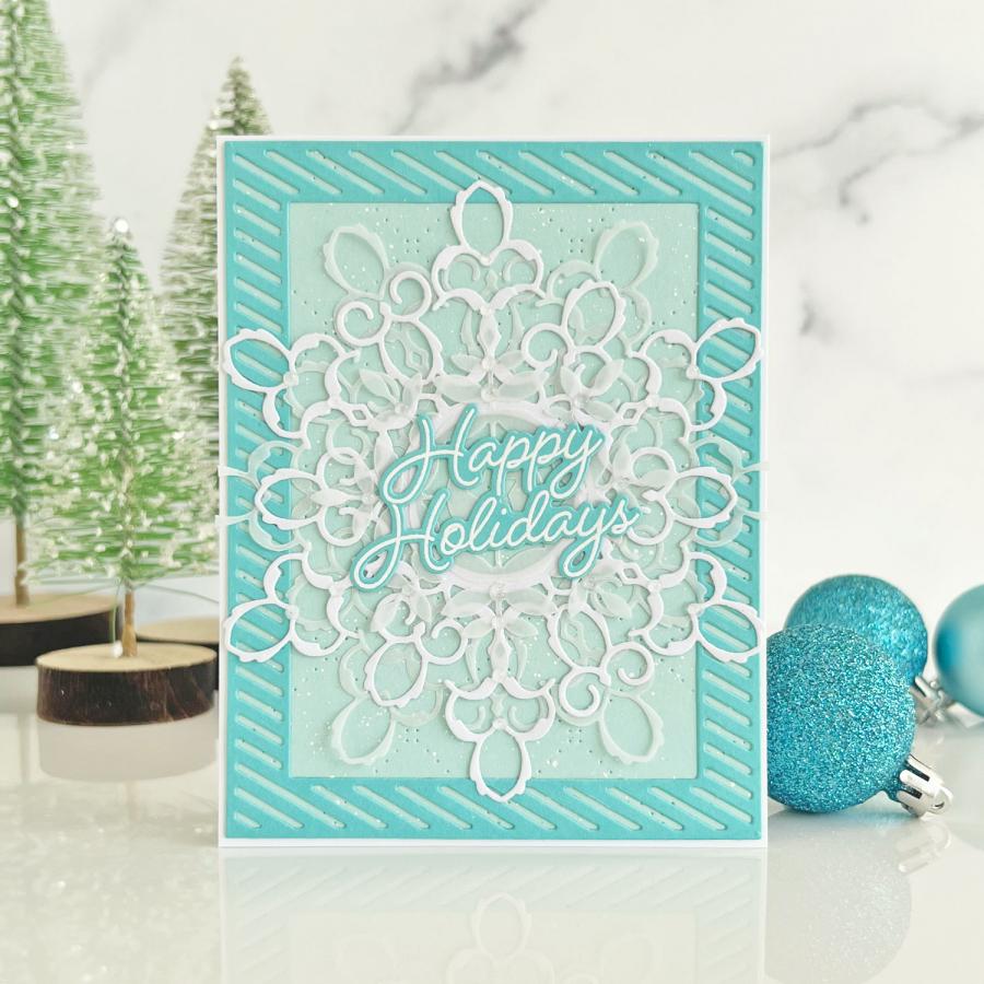 Papertrey Ink Fancy Snowflake Frame Die pti-0711 happy holidays