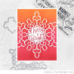Papertrey Ink Fancy Snowflake Frame Die pti-0711 merry and bright