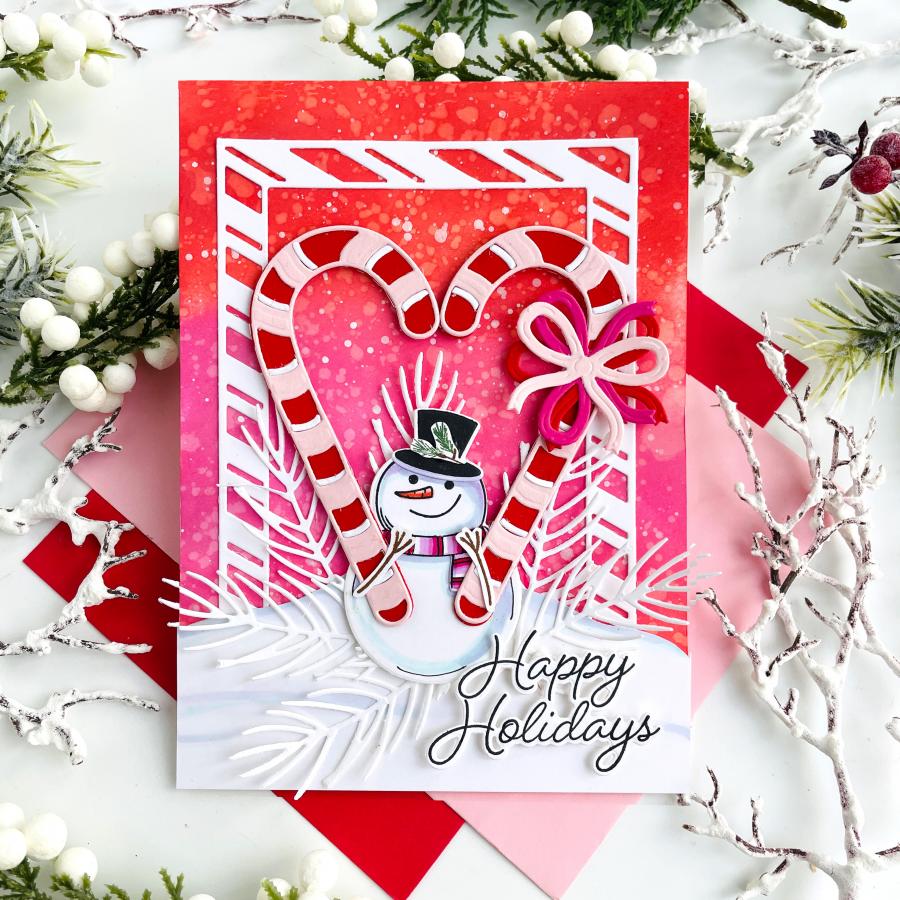 Papertrey Ink Border Bling Candy Cane Frame 1 Dies pti-0713 happy holidays
