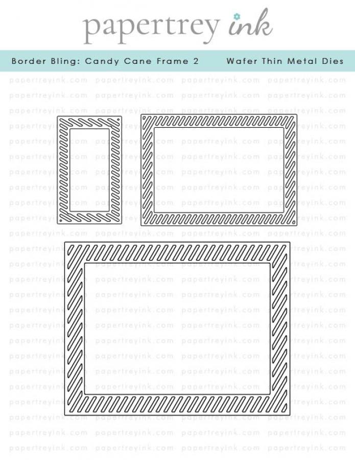 Papertrey Ink Border Bling Candy Cane Frame 2 Dies pti-0714