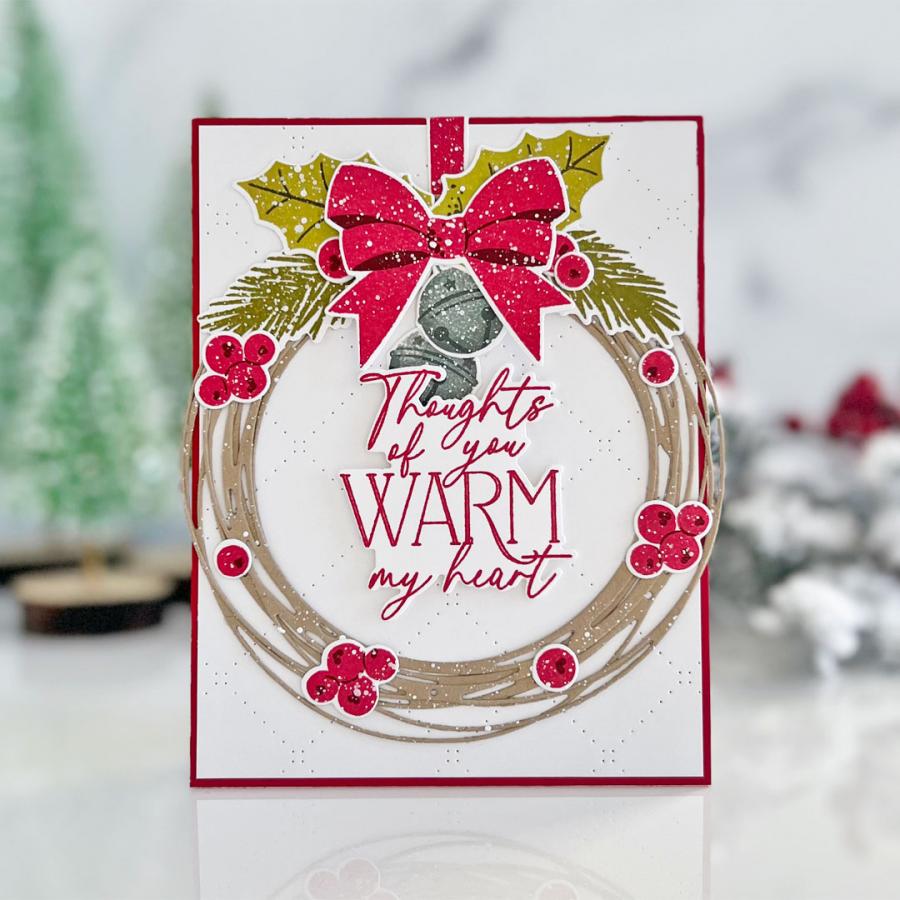 Papertrey Ink Winter Greetings Dies pti-0724 holiday wreath