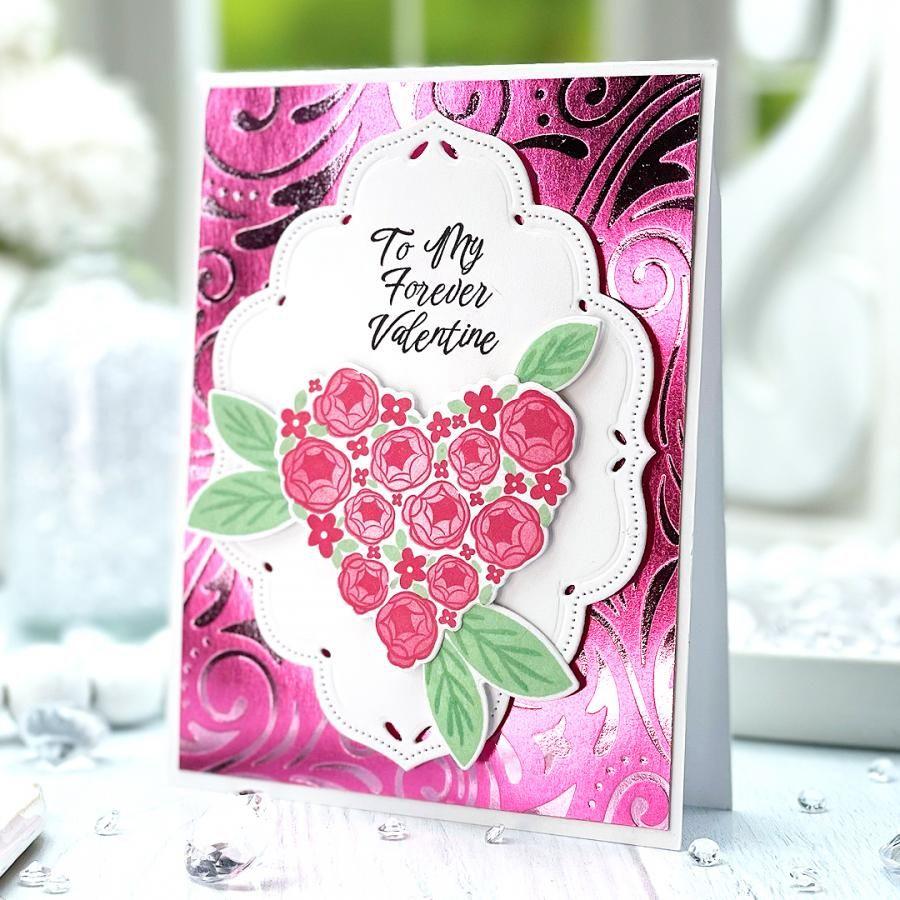 Papertrey Ink With All My Heart Dies pti-0733 forever valentine