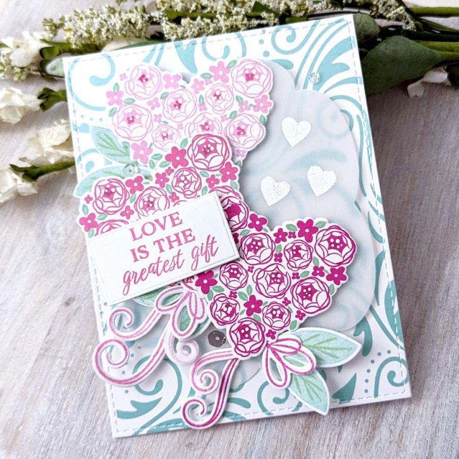 Papertrey Ink With All My Heart Dies pti-0733 love is the greatest gift