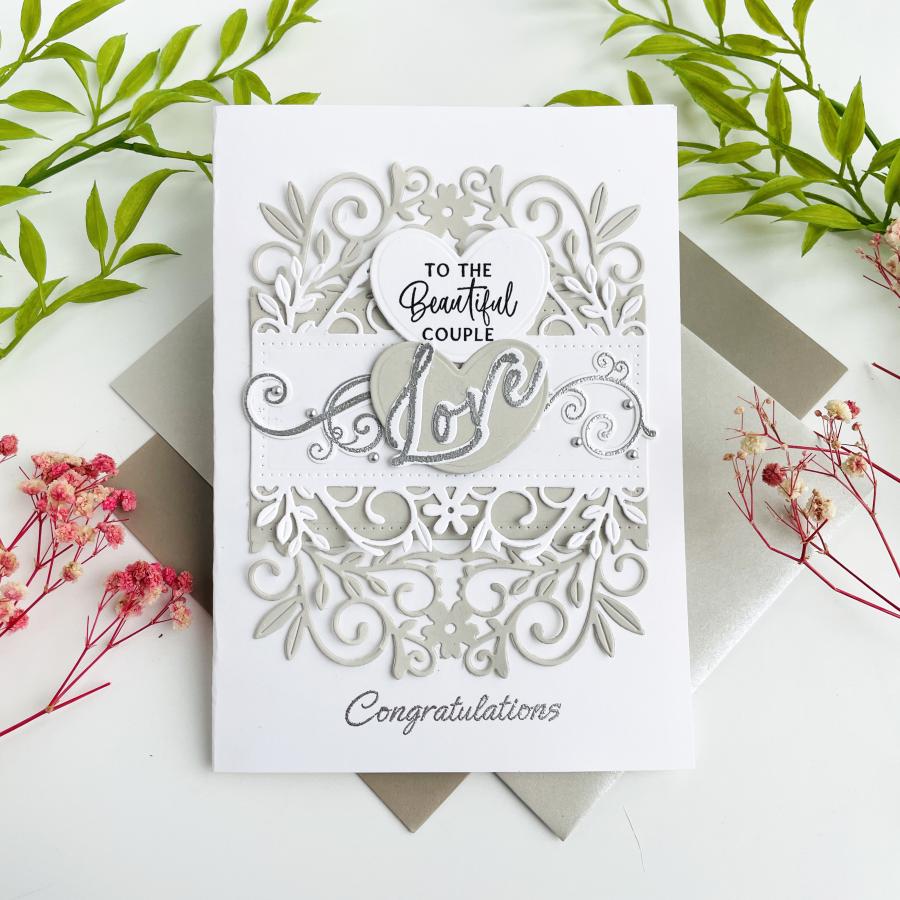 Papertrey Ink Extravagant Floral Frames Dies pti-0738 love