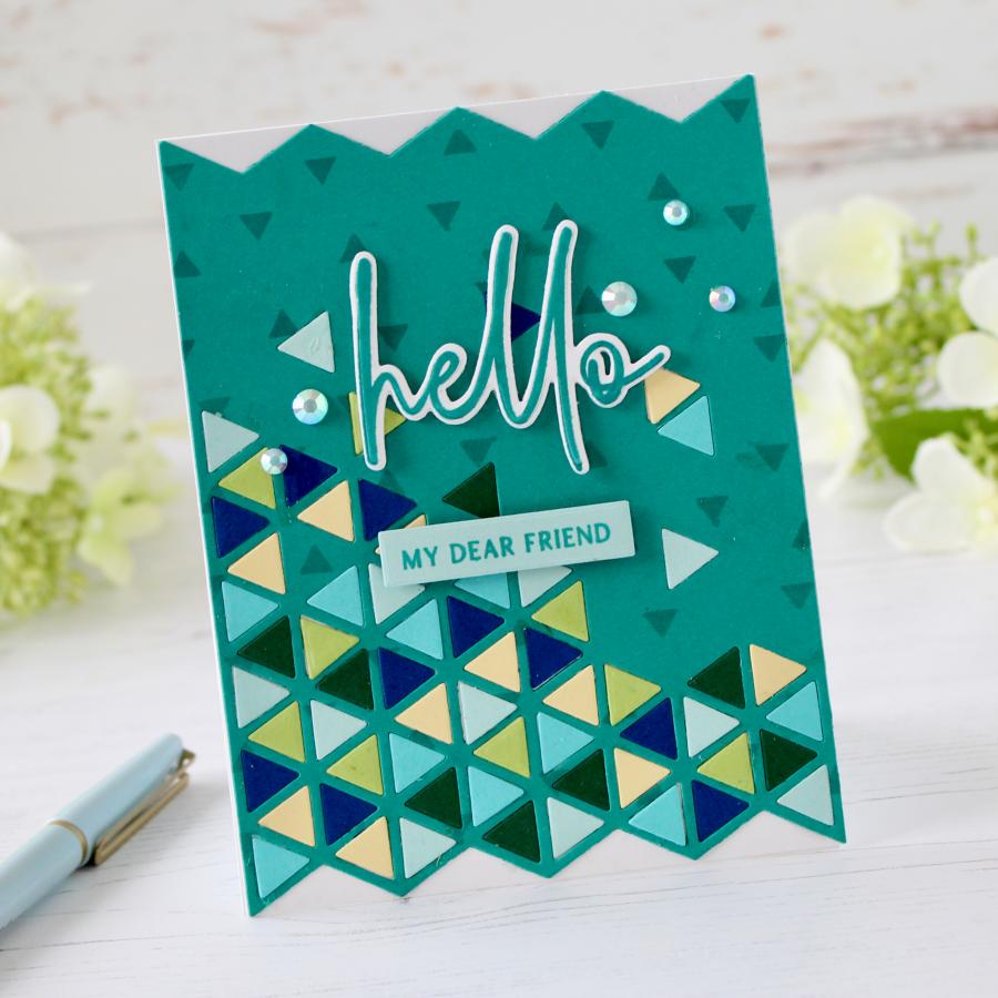 Papertrey Ink Cover Plate Beautiful Quilt Die pti-0739 hello