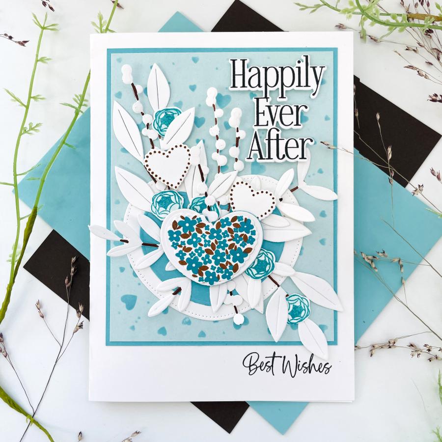 Papertrey Ink Love to Layer Rounded Hearts Dies pti-0740 happily ever after