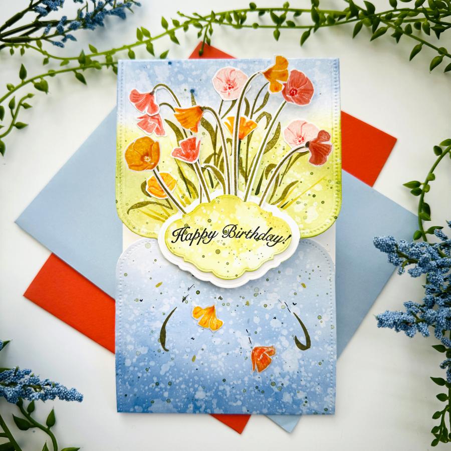 Papertrey Ink Lofty Petals Dies pti-0748 happy birthday