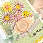 Papertrey Ink Vintage Frames Dies pti-0749 pink flowers