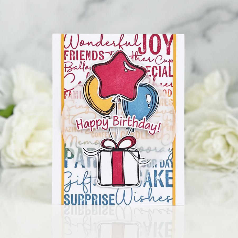 Papertrey Ink Scribble Balloons Dies pti-0750 birthday balloons