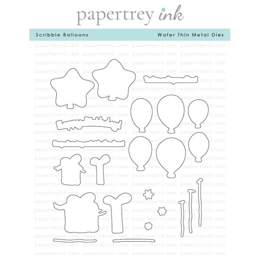 Papertrey Ink Scribble Balloons Dies pti-0750
