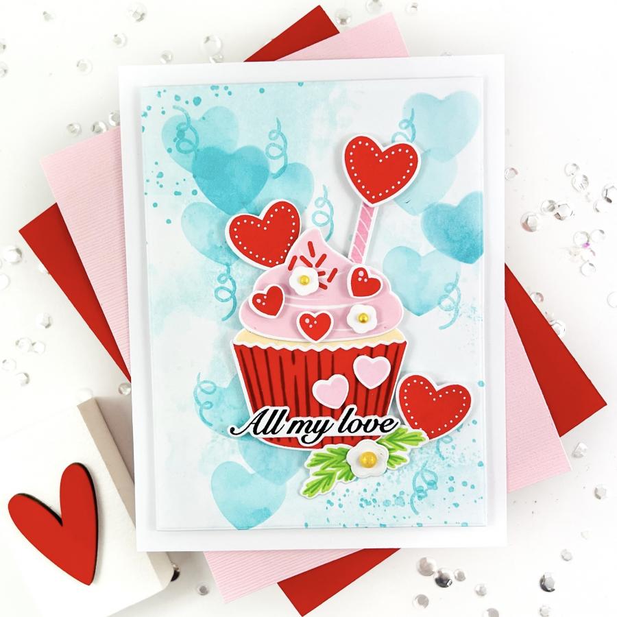 Papertrey Ink Occasional Cupcakes Dies pti-0751 all my love