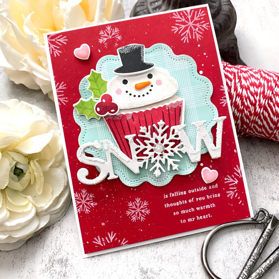 Papertrey Ink Love to Layer Soft Scallops Dies pti-0757 snow