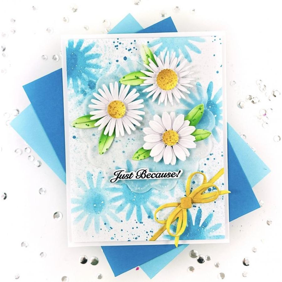 Papertrey Ink Into The Blooms Daisies Dies pti-0758 just because