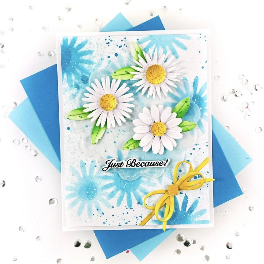 Papertrey Ink Into The Blooms Daisies Dies pti-0758 just because
