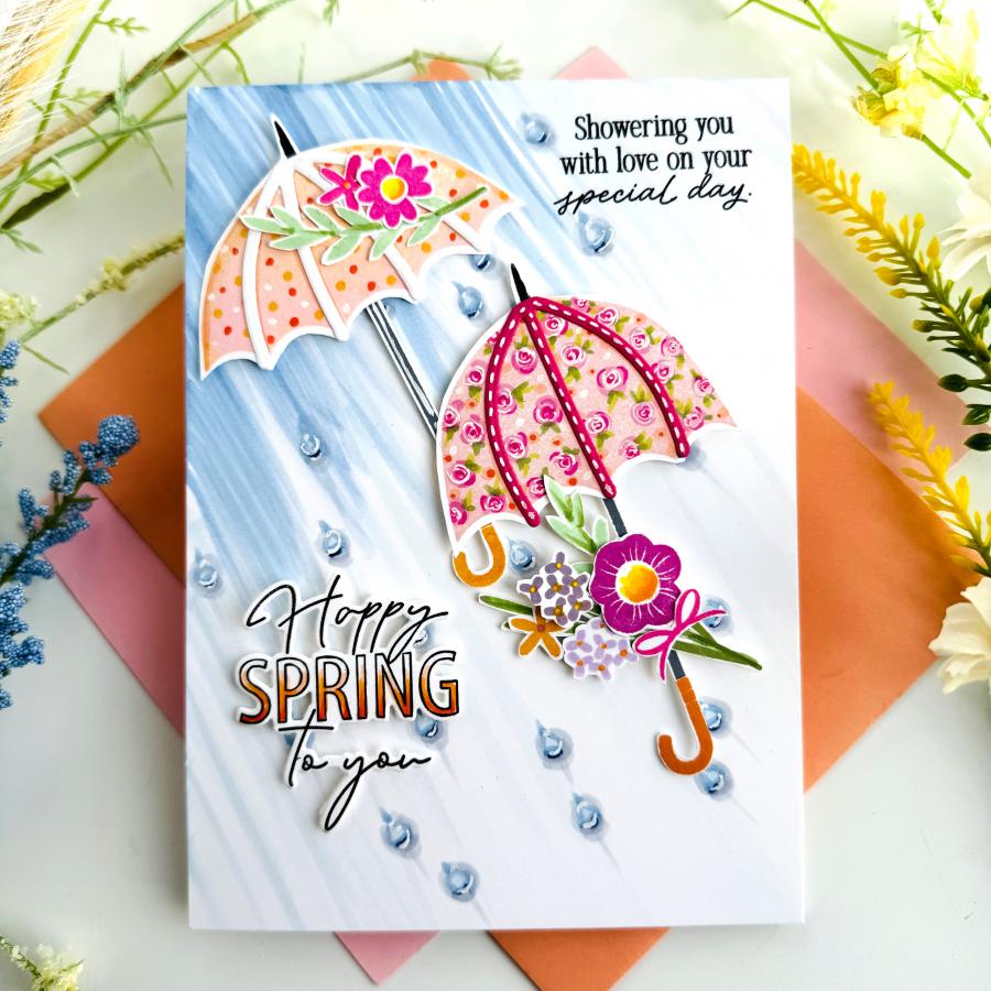 Papertrey Ink Thoughts of Spring Sentiments Dies pti-0765 happy spring