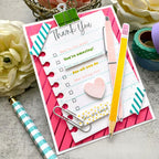 Papertrey Ink Just Notes Clear Stamps, Dies and Stencil Set thank you