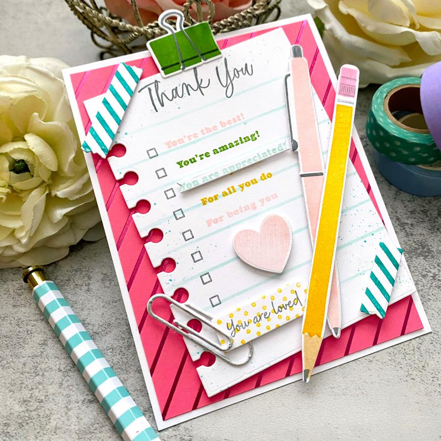 Papertrey Ink Just Notes Dies pti-0776 clipboard