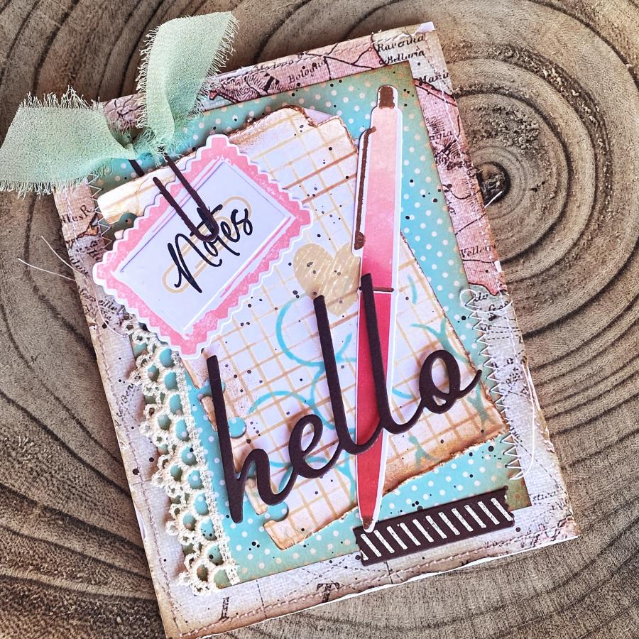 Papertrey Ink Love to Layer Notebook Dies pti-0780 hello