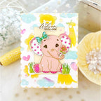 Papertrey Ink Baby Elephant Clear Stamp and Die Set pink polka dots