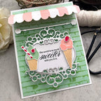 Papertrey Ink Cozy Café Frame Dies pti-0817 ice cream cones